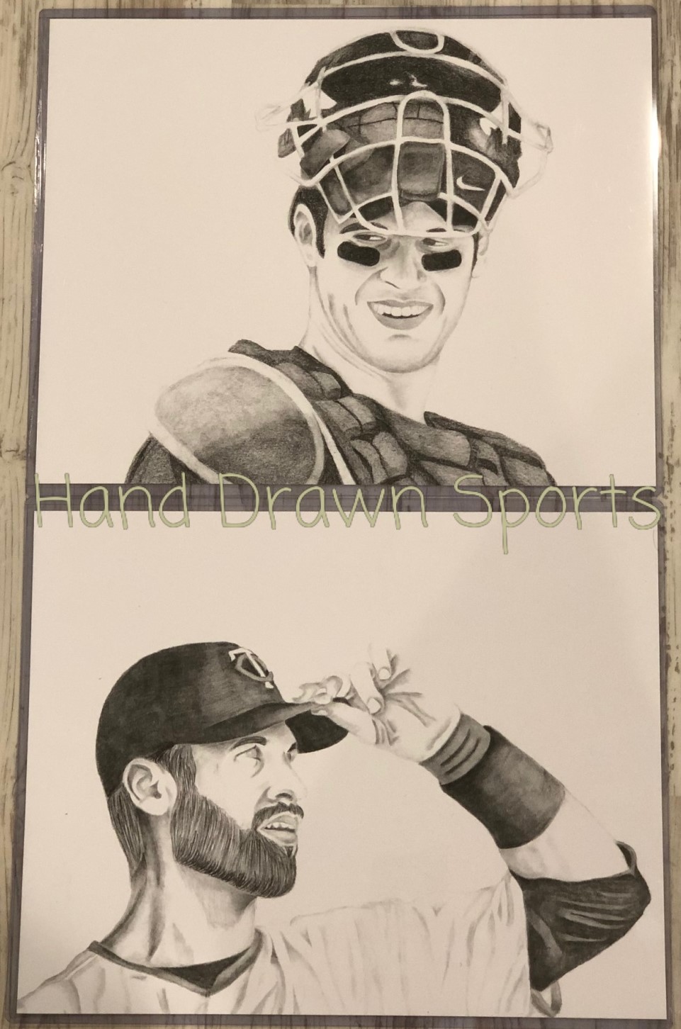 Joe Mauer Special : Catching and Tipping His Cap - Set of 2 11x14 Prints